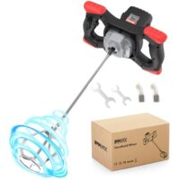 Elektrisches Rührgerät für Beton und Mörtel mit Hochleistungsmotor, 6-Gang-Regulierung und ergonomische Formgebung. Ideal für den Einsatz in der Baubranche.