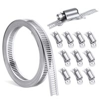 Jayzuum Schlauchschelle Edelstahl, DIY Schellen für Schlauchklemmen Rohrschlauch mit 3 m Einstellbar Band und 10 Stücken Befestigung für Tank/Haus Gasrohr/Wasser Rohr/Kühler