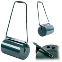 Rasenwalze mit 50cm Breite und 32cm Durchmesser, Befüllbar mit Wasser oder Sand, metallische Konstruktion für Rasenpflege und Bodenverdichtung