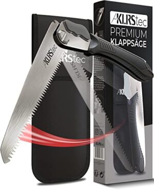 Robuste und zuverlässige Klappsäge mit Safety-Lock Mechanismus aus rostfreiem Karbonstahl für den Garten oder Outdoor-Ausflug