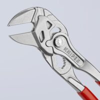 KNIPEX Zangenschlüssel mit Zange und Schraubendrehschlüssel, 150 mm lang, aus Kunststoff überzogen, verchromt