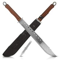 Machete Survival Set mit Wurfmesser und Edelstahlklinge, ideal für Outdoor-Aktivitäten wie Jagen, Camping oder Gartenarbeit
