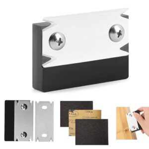 Einhandhobel für Holzbearbeitung, Kantenschneider Umleimer mit 2 Ersatzklingen und Schleifpapier für präzise Kantenbearbeitung von Holz, PVC und ABS.