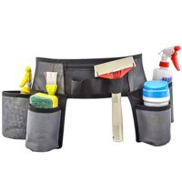 Professioneller Werkzeuggurtel aus Leder mit 4 Taschen und elastischen Teilen, ideal für Handwerker, Tischler und Elektriker