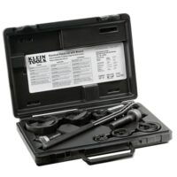 Klein Tools 53732SEN Knockout Punch Set mit Zange, verschiedene Stanzformen und Stanzen, Zugbolzen und Ratschenschlüssel für Metallarbeiten