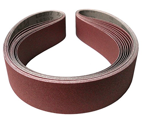 Klingspor Schleifband LS307X - 50 x 1250 mm - Körnung P180 - 10 Stück - für Holz & Metall - reißfeste halbflexible Gewebeunterlage - Profi-Schleifbänder für Bandschleifer