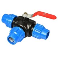 Hochwertiges Edelstahl-Kugelhahn-Set mit 3-fachem Verschraubungs-System und T-förmiger Kompressionsverbindung für sichere Wassersteuerung in Gartenbewässerungssystemen, Warm- und Kaltwassersysteme, Rohrleitungssysteme und Wasserpumpen