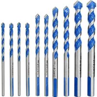 Hochwertiges LATERN 10 Pcs Bohrer Set für Metall, Stahl, Porzellan, Keramikfliesen, Beton, Ziegel, Kunststoff und Holz - Wolframkarbid Steinbohrer mit verschiedenen Grössen (6/8/10/12mm)