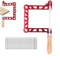 Hochwertige 5 Zoll Laubsäge für Holzarbeiter mit integriertem Laubrahmen und 13 Ersatzblättern. Ideal für das Schneiden von Holz, Kunststoff, Gummi und weichem Metall.