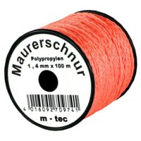 Lot-Maurerschnur mit 50 Metern Länge und Ø 2,0 mm Durchmesser in Orange-Fluoreszierender Farbe für verschiedene Anwendungen im Bereich Heimwerken