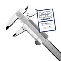 MIB Klein-Messschieber mit Feststellschraube, DIN 862 Maßband, 70mm Länge, Schieblehre aus rostfreiem Stahl, analoges Messgerät mit mattverchromtem Ablesebereich, Präzisionsmesswerkzeug für vielseitige Anwendungen