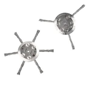2 Stück Unkrautbürste für Rasentrimmer, 6 & 3 Kopf Drahtbürste Freischneider, Grasschneidekopf aus Stahldraht, Motorsense Zubehör, für Makita und Einhell Akku Trimmer