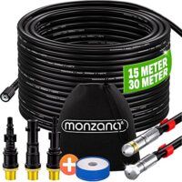 Rohrreinigungsschlauch, Hochdruckreiniger Universal, Rohrreinigungsset, 3 Adapter, 2 Düsen, Kärcher K2 K3 K4 K5 K6 K7