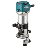Makita RT0702CX4/2 240 V Oberfräsentrimmer mit Trimmerbasis, leistungsstarker Tischbohrer für Holzbearbeitung und Metallbearbeitung