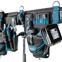 Makita E-15235 Super-Schwerlast-Hüftgurt-Set, bestehend aus Schwerlastgürtel, Schrauberholster, Hammerhalter, 2-Fächer-Werkzeugtasche, Smartphonetasche, Polyester