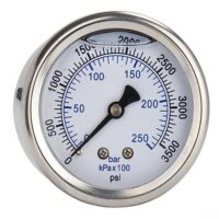 Manometer für Hochdruckreiniger, Metall, Druckmessung bis 250 bar, 3500 Psi, 5,5 kW
