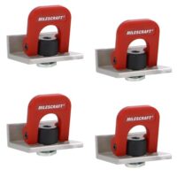 Milescraft 4031 Nockenstopper, 4 Stück, schnell verstellbare T-Schienenanschläge, eloxiert, 1-9/16 Zoll lang mit Nockenhebel, niedriges Profil für Bretter 1,9 cm oder dicker