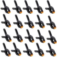 20 Stück Mini Klemmen, schwarze Nylon Federklemmen, klein, Spannklemmen, Hochleistungsfrühlingsklemmen für Fotografie, Foto Studio, Hintergründe, Handwerk, Garten, Terrasse