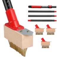 Unkrautbürste mit Teleskopstiel zum Entfernen von Unkraut und Moos in Gartenfugen und Mauerkanten