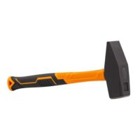 Mivos Schlosserhammer 2000g mit Glasfaserstiel, Ingenieurhammer mit Stahlkopf und Montagehammer für Industrie, Haushalt und Handwerk