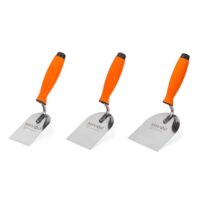 Stukkateurkellenset 3-teilig aus Edelstahl mit Softgriff, ideal für Fliesen-, Stuck-, Putz- und Maurerarbeiten
