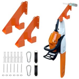 Motorsägenhalter, Wandmontiert, für Stihl Husqvarna Echo Kettensäge Zubehör, 150 Lbs Belastbar, Schutz vor Rost, Platz sparende Lösung in Garagen und Werkstätten