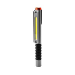 Wiederaufladbare Arbeitsleuchte mit COB-Technologie und magnetischem Fuß, 500 Lumen Helligkeit, Stahlgrau