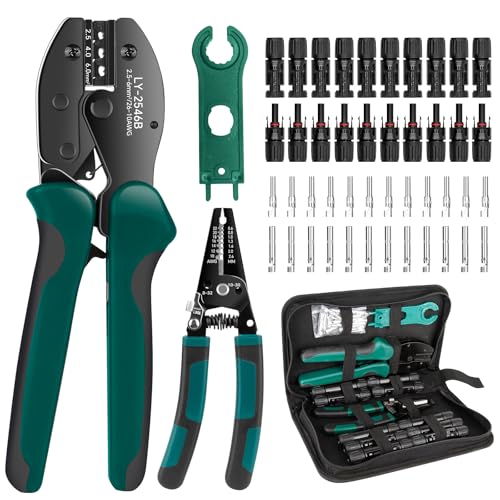 NOYAFA Solar Crimpzange Set 35PCS für 2.5/4/6mm² Solarpanel PV Kabel, professionelles Werkzeug für Photovoltaik-Branche, sicherer Anschluss von Solarsteckern und PV-Kabeln