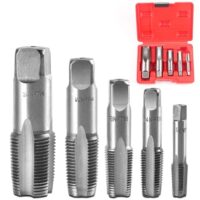 Infreecs 5-teiliges NPT-Rohrgewindebohrer-Set, 1/8, 1/4, 3/8, 1/2, 3/4 Zoll NPT-Gewindebohrer-Set, Gewindeformer aus Kohlenstoffstahl mit Kunststoffgehäuse