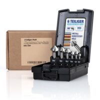 Kegelsenker Set, 6.3-20.5 mm, 6-teilig, mit Aufbewahrungsbox - ideal für Holz, Metall und Kunststoff