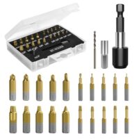 Nuovoware Schraubenausdreher Set, 22PCS Beschädigte Schrauben Entferner, HSS 4341 Schraubenlöser Screw Extraktor Set, Kaputte Schraube Ausdreher Werkzeuge mit Bitaufnahme & Verlängerungshalter