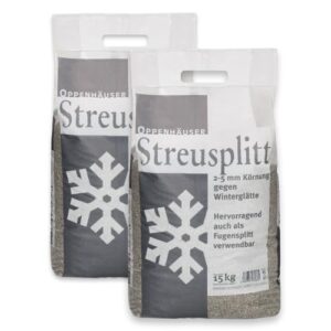 OPPENHÄUSER Diabas 2-5mm Streusplitt 30kg, Profikörnung, deutsches Qualitätsprodukt für sichere Wege und zuverlässigen Wintereinsatz