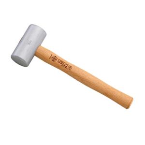 Osca 075H GR 500 Alu Hammer, zylindrischer Kopf aus Aluminium mit Hickoryholzgriff für Ausbeul- und Montagearbeiten