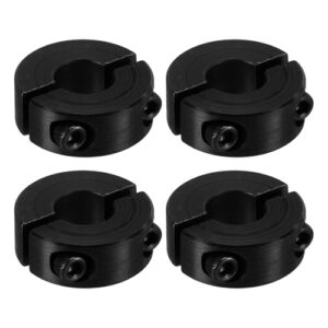 Geteilte Stellringe 10mm langweilige 24mm OD 9mm Dicke, 4er Pack 45# Aluminiumlegierung Tiefenanschlagringe Klemm mit Gewindestift für Maschinenbauindustrie