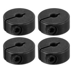 PATIKIL Geteilte Stellringe 4mm Bohrung, 18mm Außendurchmesser, 8mm Dicke, 45# Aluminiumlegierung, Tiefenanschlagringe für Maschinenbauindustrie, Schwarz