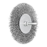 Professionelle Rundbüren für Geradschleifer, Bohrmaschinen und Biegwellen - PFERD Rundbürste ungezopft Ø 100x10mm Schaft-ø 6mm Stahl-Draht-ø 0.30