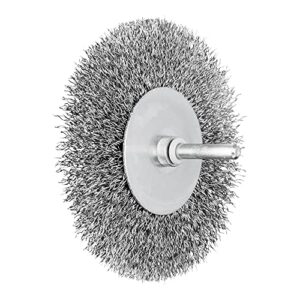 Professionelle Rundbüren für Geradschleifer, Bohrmaschinen und Biegwellen - PFERD Rundbürste ungezopft Ø 100x10mm Schaft-ø 6mm Stahl-Draht-ø 0.30