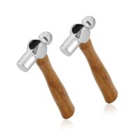 Mini Kugelhammer für Metallbearbeitung, 2-teiliger Hammer aus Kohlenstoffstahl mit Holzgriff, ideal für Metallschmuck und -umformung