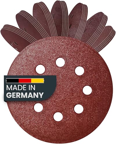 Hochwertiges Exzenterschleifpapier mit Klett-Schicht, langen Standzeit und starkem Haftung. Ideal für grobe Schleifarbeiten wie Vorschleifen oder Entlacken von Holz, Farbe oder Lack. Made in Germany.