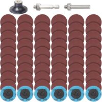 Professionelles Schleifscheiben Set mit 63 Stücken, Körnung 240, für Stabschleifer und Oberflächenträger geeignet, ideal für Metall, Holz, Kunststoff, Stein und Faserprodukte