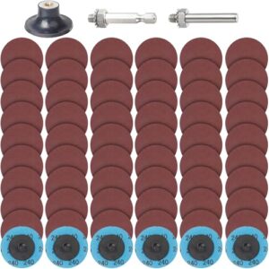 Professionelles Schleifscheiben Set mit 63 Stücken, Körnung 240, für Stabschleifer und Oberflächenträger geeignet, ideal für Metall, Holz, Kunststoff, Stein und Faserprodukte