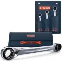 4-in-1 Ratschenschlüssel-Set mit Tasche, Ratschenfunktion und Ringratschenschlüssel