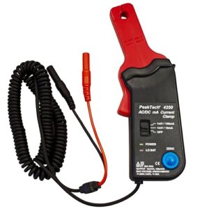 Professioneller Stromzangen-Adapter von PeakTech für Messungen von niedrigen Strömen mit einem Multimeter, CAT III 300V