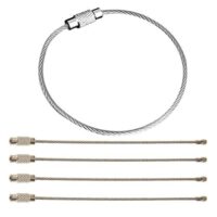 Peakpet Schlüsselanhänger aus Drahtseil, rostfreier Edelstahl, 2 mm dickes Stahlseil, Gepäckanhänger, Multifunktions-Schlüsselanhänger mit Schraubverschluss in Silber