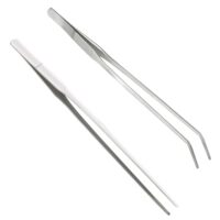 2 Stück Pinzette Edelstahl Pinzette Extra Lange Gerade Pinzette 27cm mit präzisionsgezahnter Spitze für Aquascaping, Gartenarbeiten, Kochen, Industriearbeit, Laboreinsatz