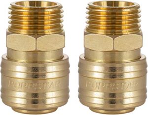 Schnellkupplung für Druckluft, 2x Verbindung für NW 7,2 mit 1/2 Zoll Außengewinde, für Druckluft-Anschluss und -Tools