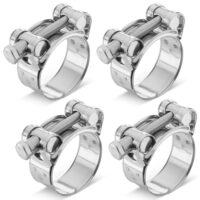 Poppstar 4 Stück Gelenkbolzenschellen Edelstahl Schlauchschellen mit Spannbereich 36-39mm und Bandbreite 20mm