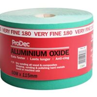 ProDec Schleifpapier, Körnung 180, sehr fein, Aluminiumoxid, 50 m x 115 mm, Rolle, grün. Das ultimative Schleifpapier für Hand- oder Maschinenschleifarbeiten mit hoher Präzision und lange Haltbarkeit.