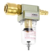 QWORK Druckluftfilter mit Wasser und Ölabscheider, Wasserabscheider Druckluft, 1/4 Zoll, mit Schnellkupplung
