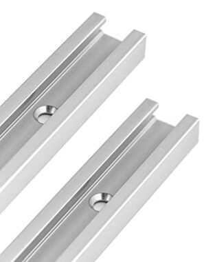 QWORK T-Schiene, 300 mm, Aluminium, 2 Stück, für Tischsägen, Holzbearbeitungswerkzeug